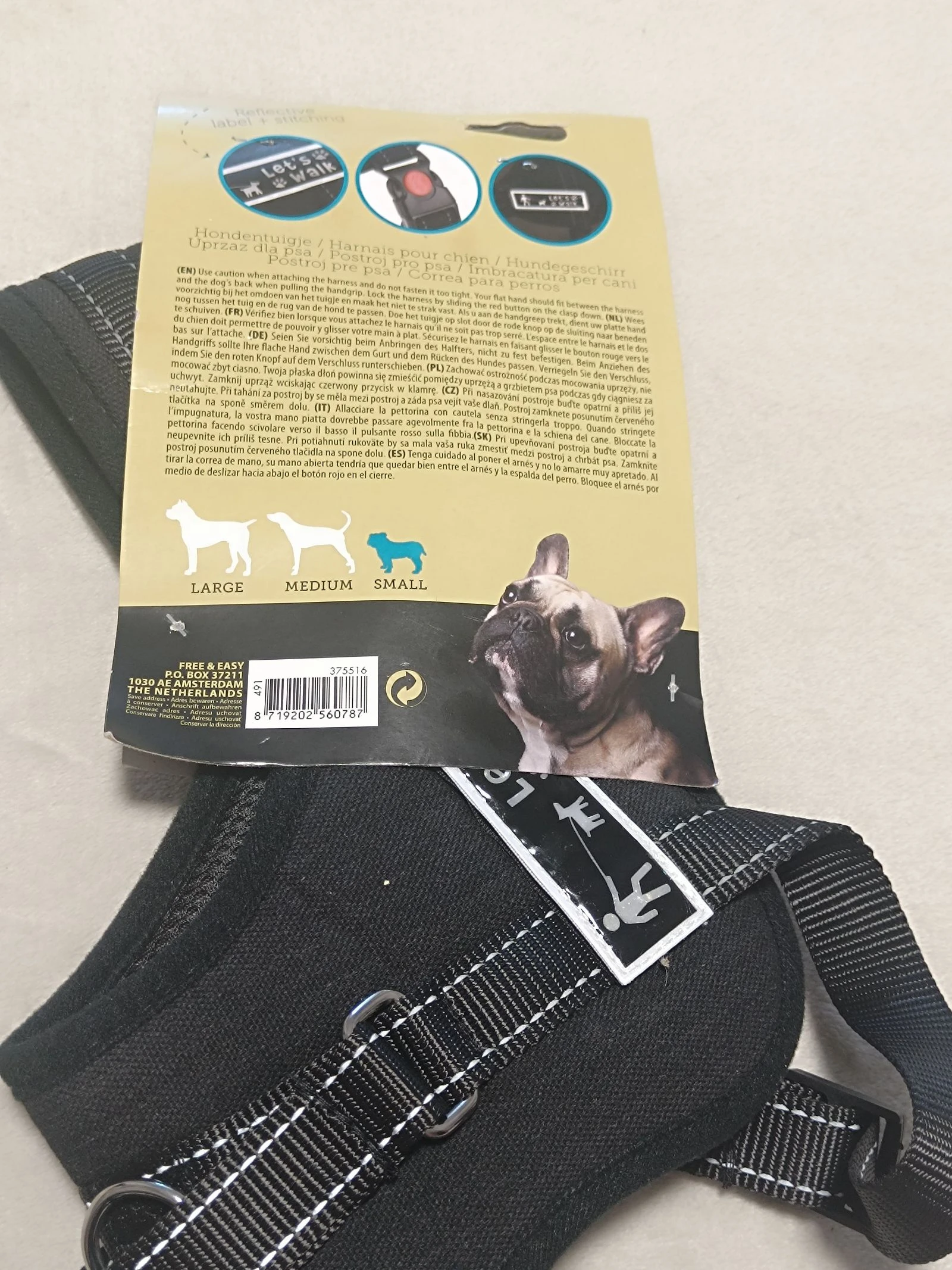 Arnês para cachorro -Tamanho P-Let's Walk-Novo 🖤 – photo 2